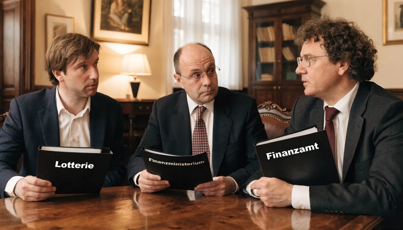 Österreichische Beamte im Besprechungsraum mit Akten